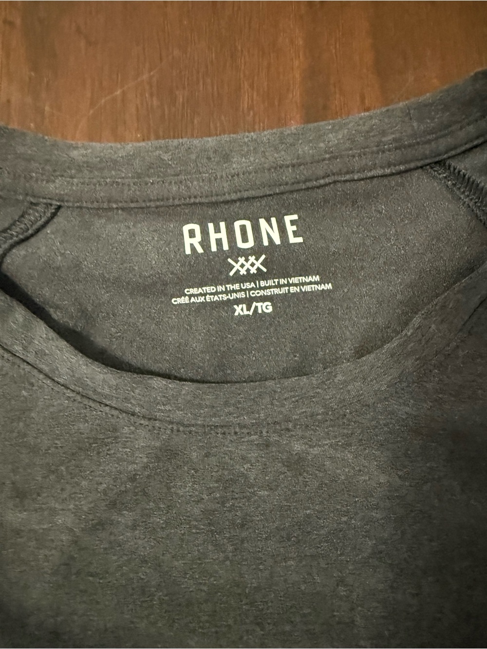 RHONE Charcoal Crew Neck Tee( 3 grey, blue and white ) - Picture 3 of 14